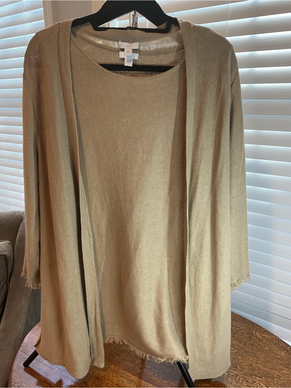 J. Jill Light Tan Open-Front Women's Cardigan Set